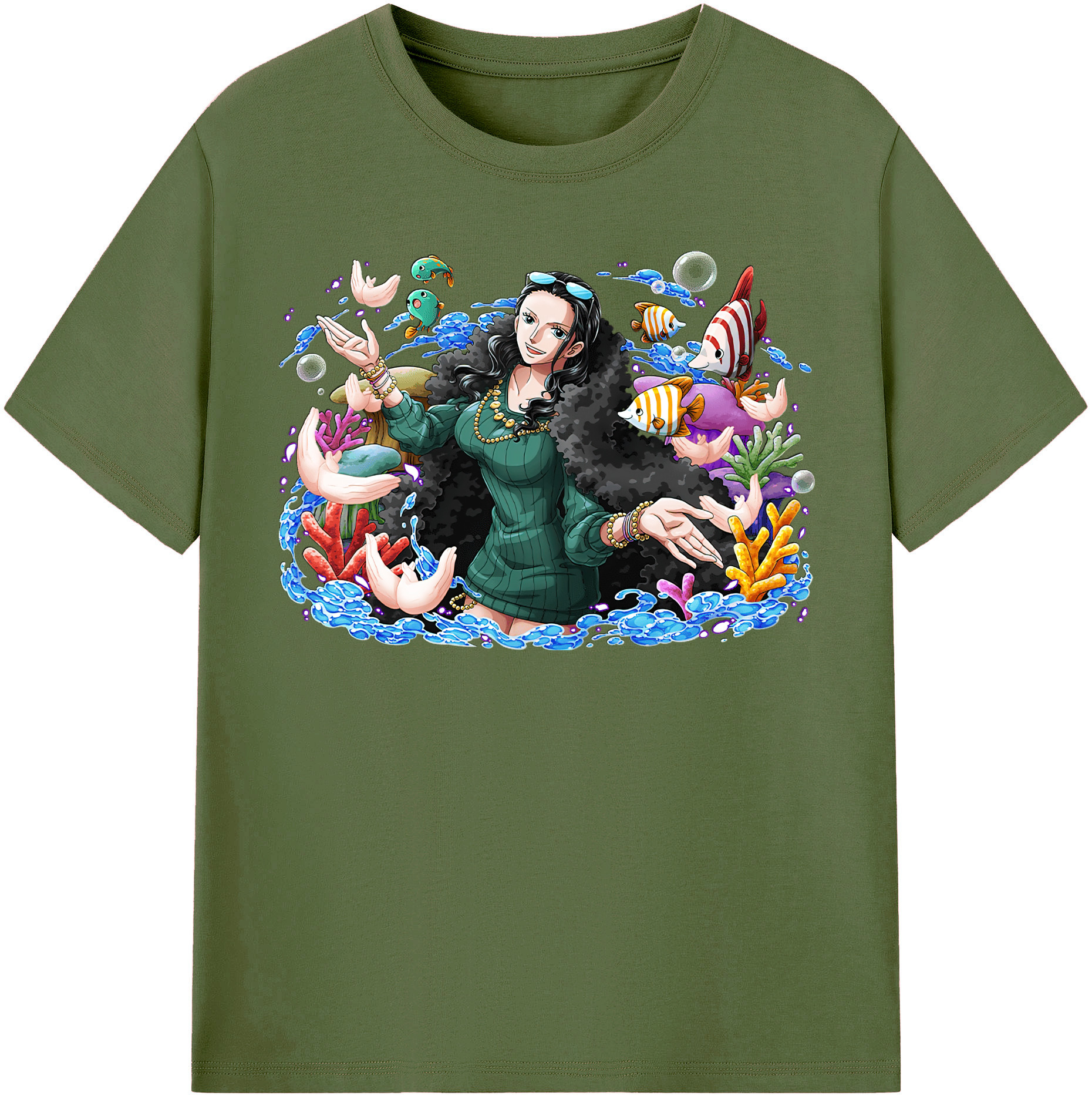 ワンピース ニコ・ロビン ONE PIECE Nico Robin 綿100％半袖Tシャツ（フロントプリント）